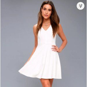 Lulu's Bon Appetit White Skater Dress